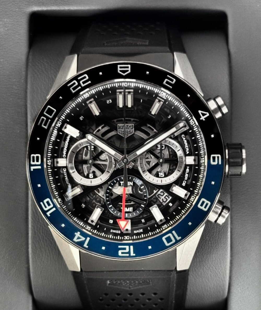 2021 TAG Heuer Calibre Heuer 02 Chronograph 45mm CAR2A1Z Skeletonized Dial