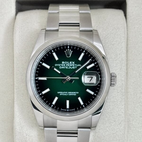 2026 Rolex Datejust 36mm 126200 Stainless Steel Oyster Green Ombre Dial