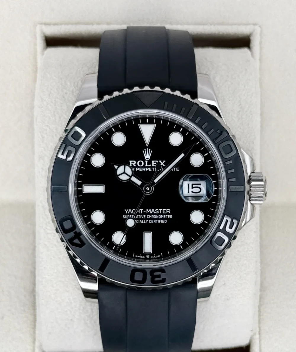 2021 Rolex Yacht-Master 42mm 226659 White Gold Oysterflex Black Dial