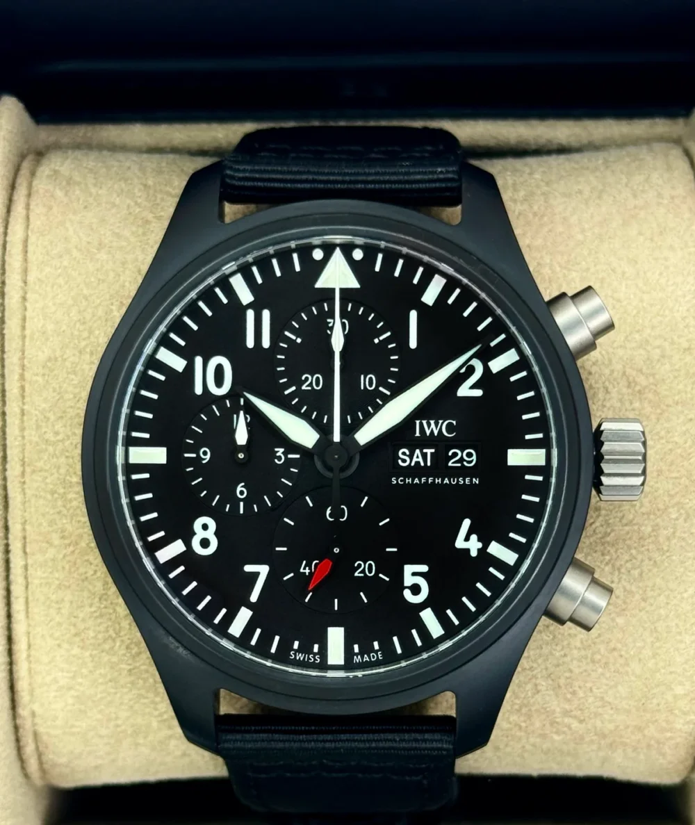 2024 IWC Pilot’s Watch Chronograph "Top Gun" 44.5mm IW389101 Ceramic Black Dial