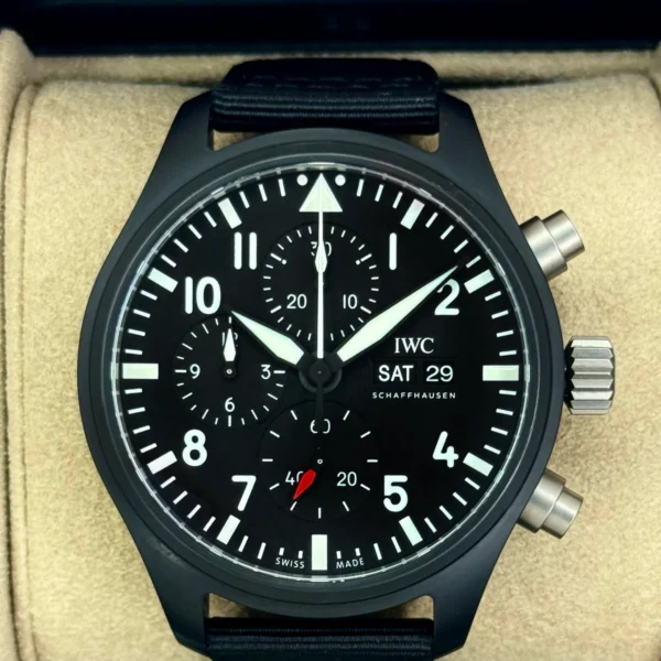 2024 IWC Pilot’s Watch Chronograph "Top Gun" 44.5mm IW389101 Ceramic Black Dial