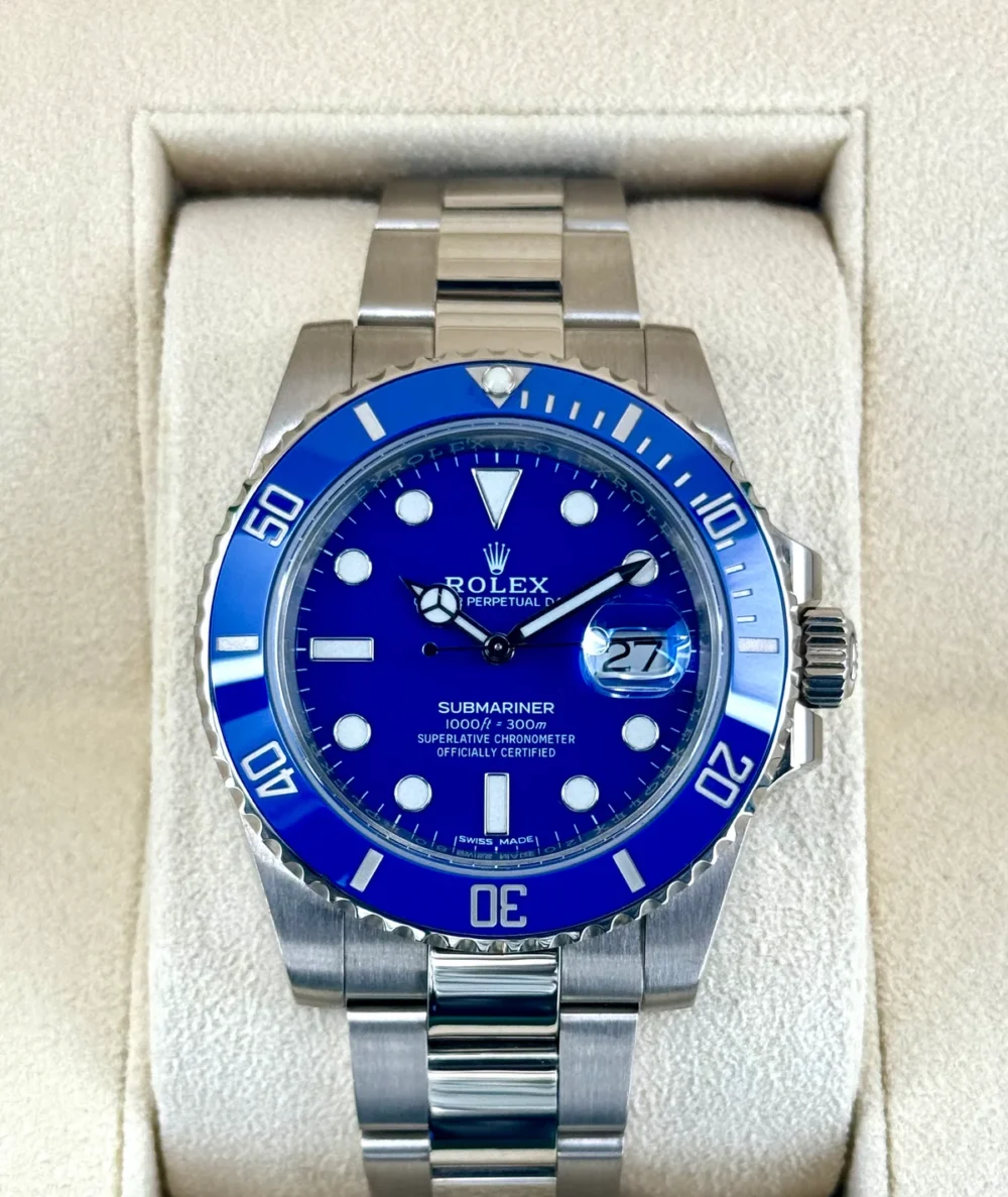 2018 Rolex Submariner "Smurf" 40mm 116619LB White Gold Blue Dial