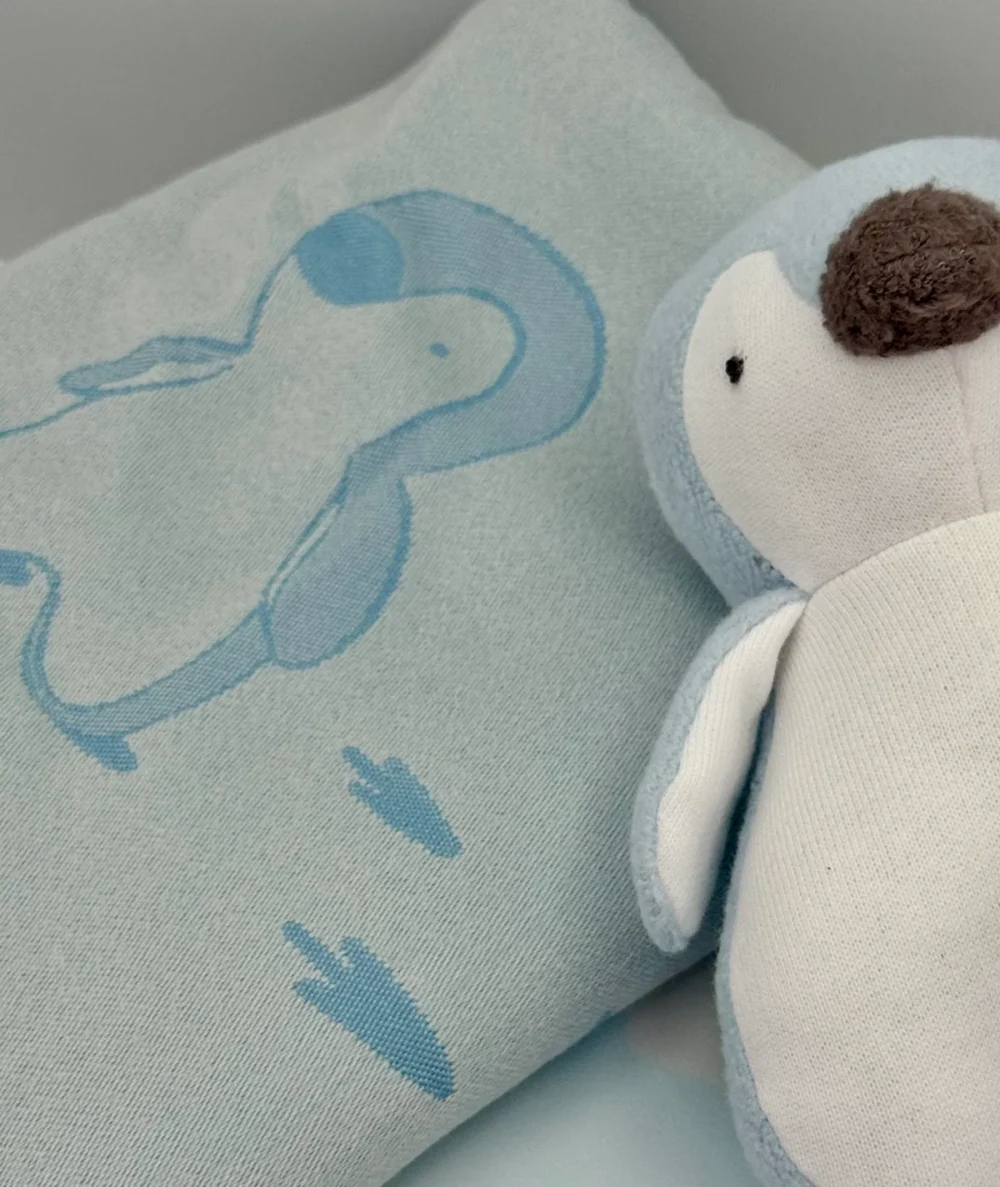 NEW Rolex Plush Penguin Toy and Blanket Set - Blue