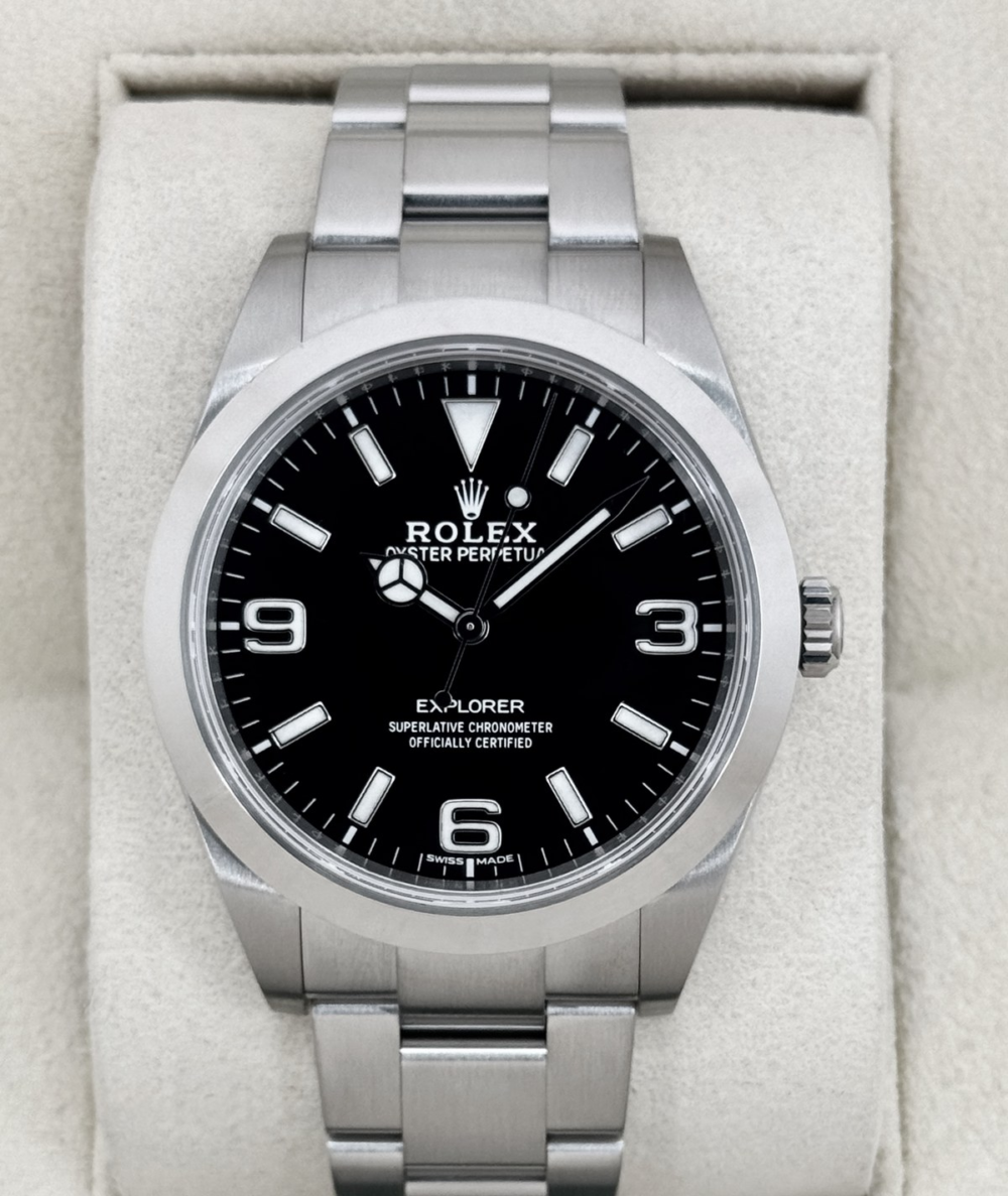 2019 Rolex Explorer 39mm 214270 Stainless Steel Black Dial