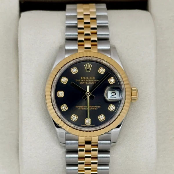 NEW 2025 Rolex Lady Datejust 31mm 278273 Two-Tone Dark Grey Diamond Dial