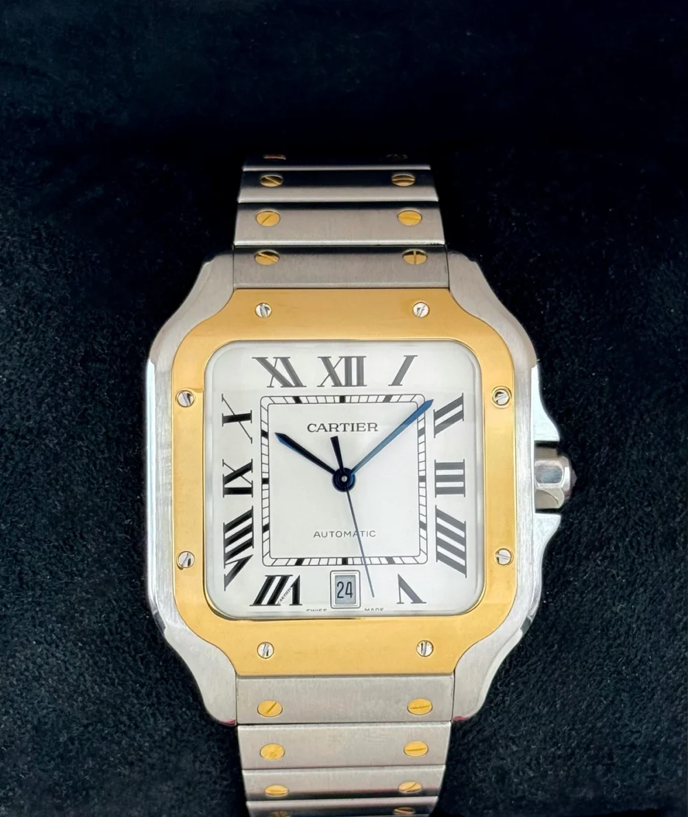 2020 Cartier Santos De Cartier 39.8mm W2SA0009 Two-Tone White Dial