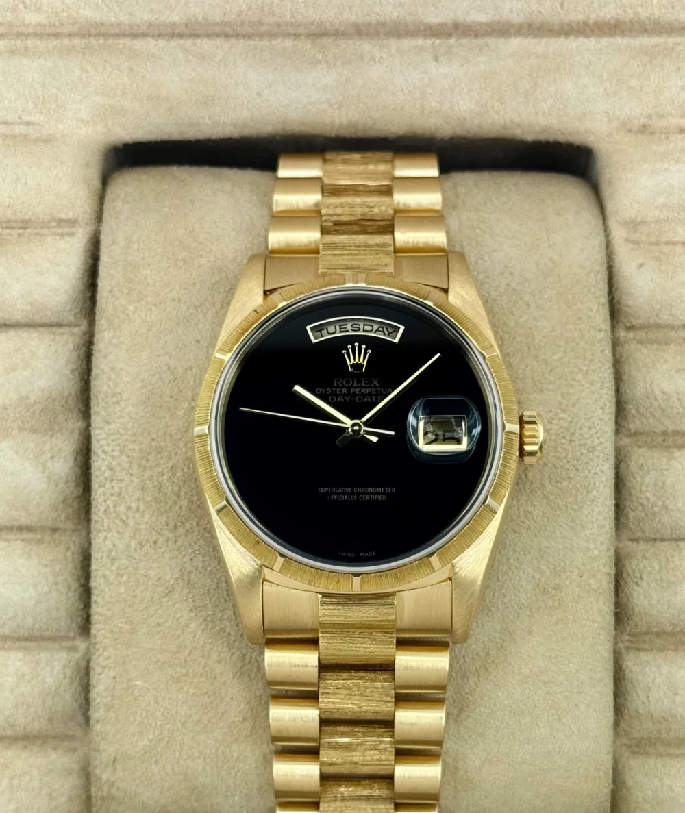 1998 Rolex Day-Date 36mm 18248 Presidential Black Onyx Dial (FRESH ROLEX SERVICE)
