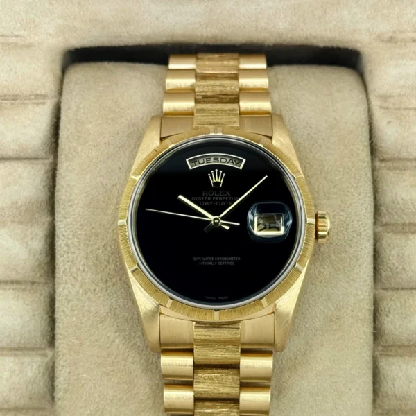 1998 Rolex Day-Date 36mm 18248 Presidential Black Onyx Dial (FRESH ROLEX SERVICE)