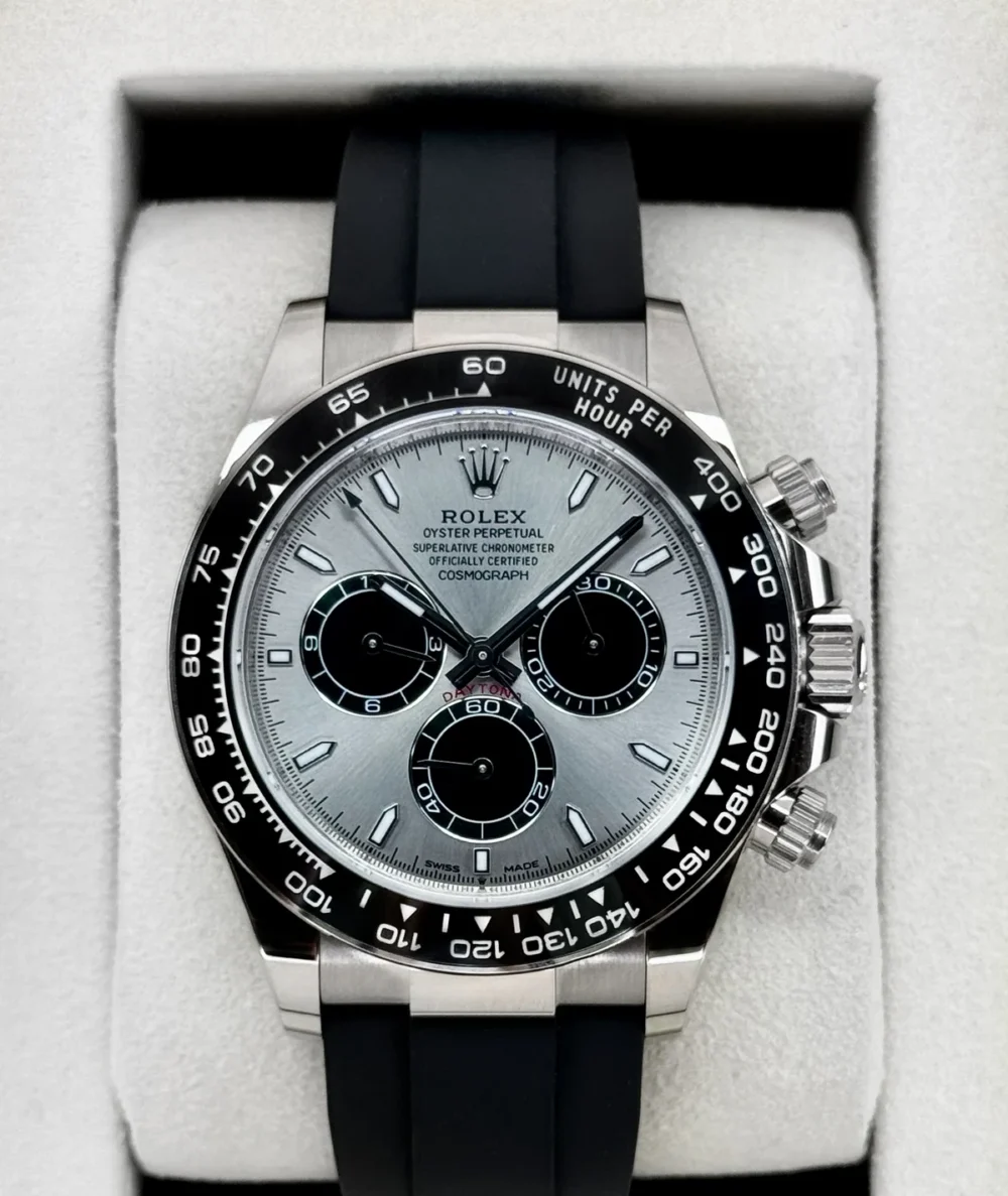 2025 Rolex Daytona 40mm 126519LN White Gold Oysterflex Silver Ghost Dial