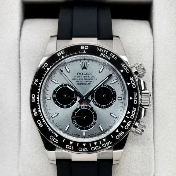 2025 Rolex Daytona 40mm 126519LN White Gold Oysterflex Silver Ghost Dial