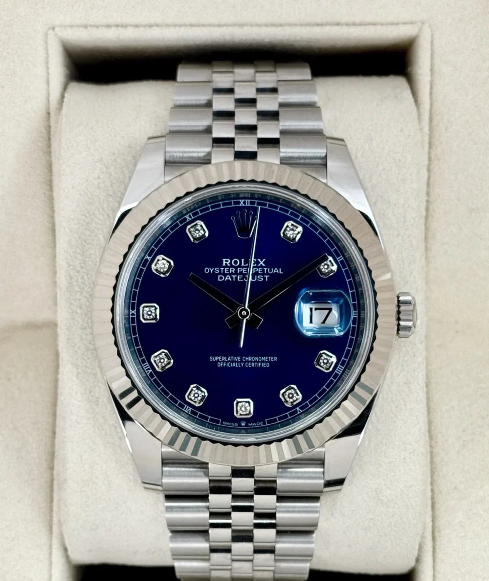 2020 Rolex Datejust 41mm 126334 Stainless Steel Jubilee Blue Diamond Dial