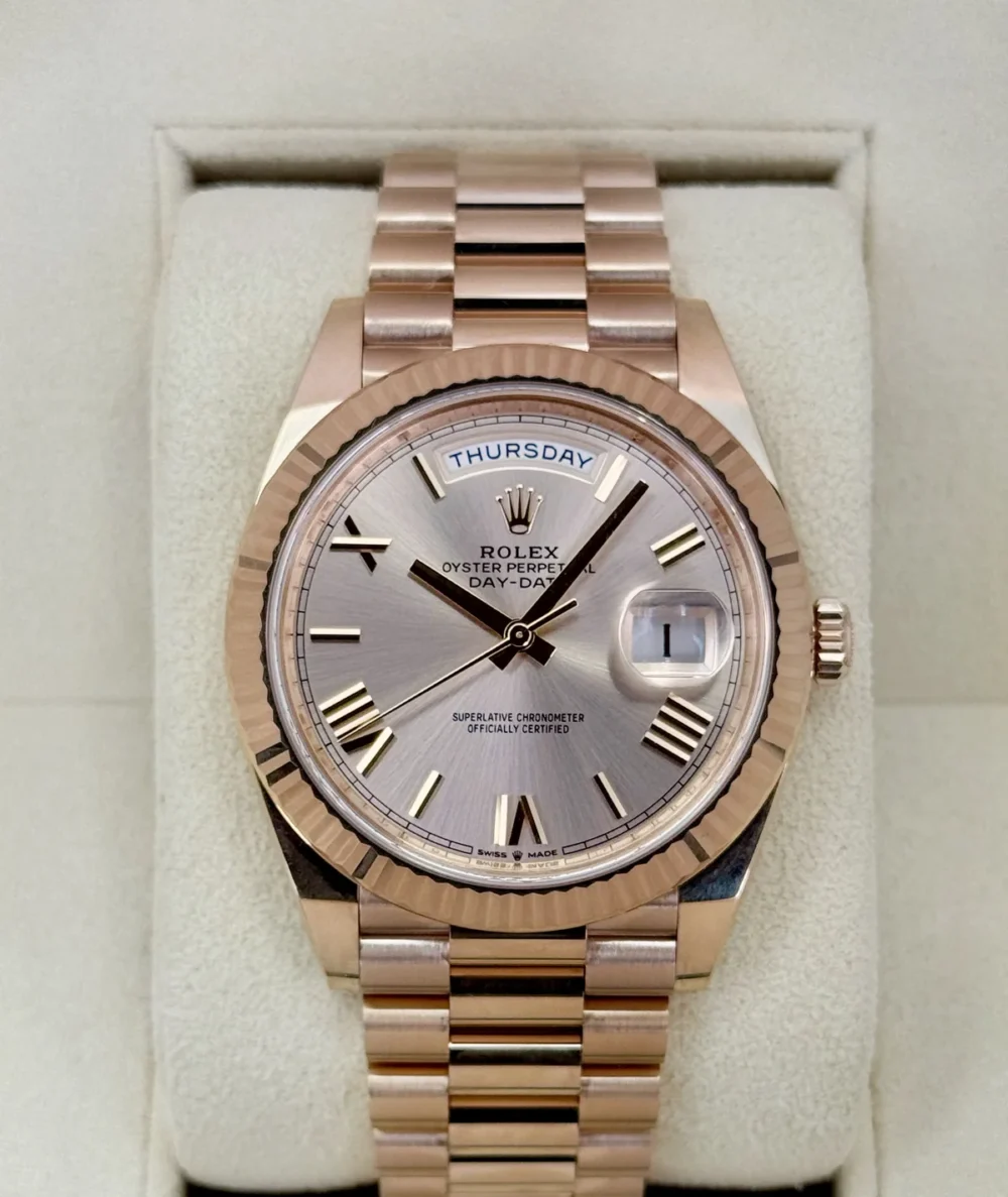 2023 Rolex Day-Date 40mm 228235 Presidential Rose Gold Sundust Dial