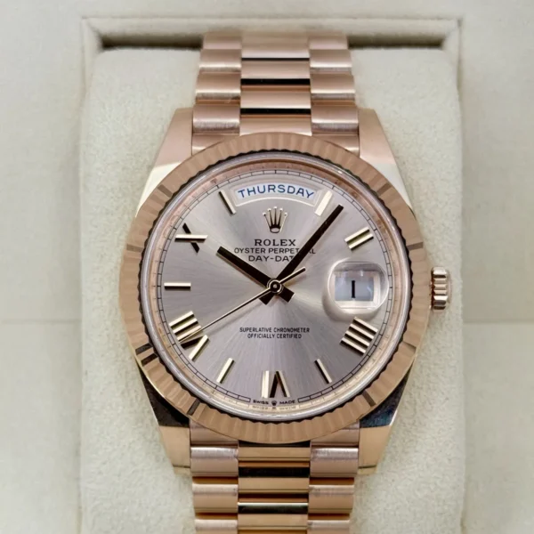 2023 Rolex Day-Date 40mm 228235 Presidential Rose Gold Sundust Dial