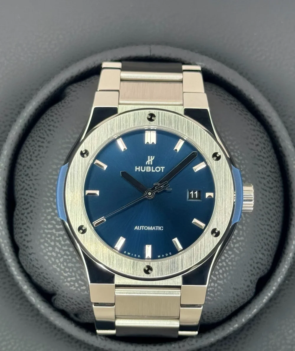 2023 Hublot Classic Fusion 42mm 548.NX.7170.NX Titanium Blue Dial