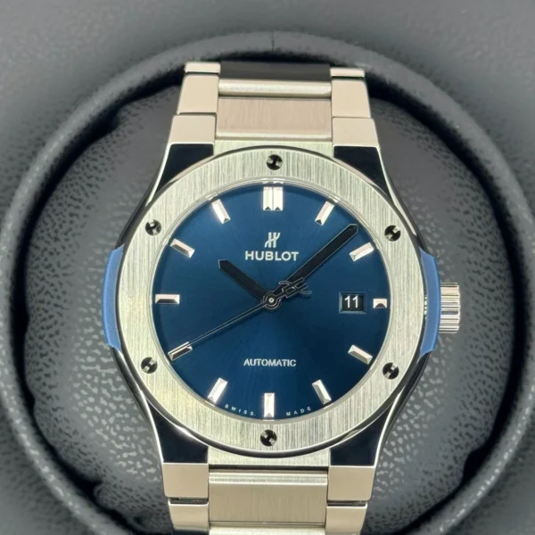 2023 Hublot Classic Fusion 42mm 548.NX.7170.NX Titanium Blue Dial