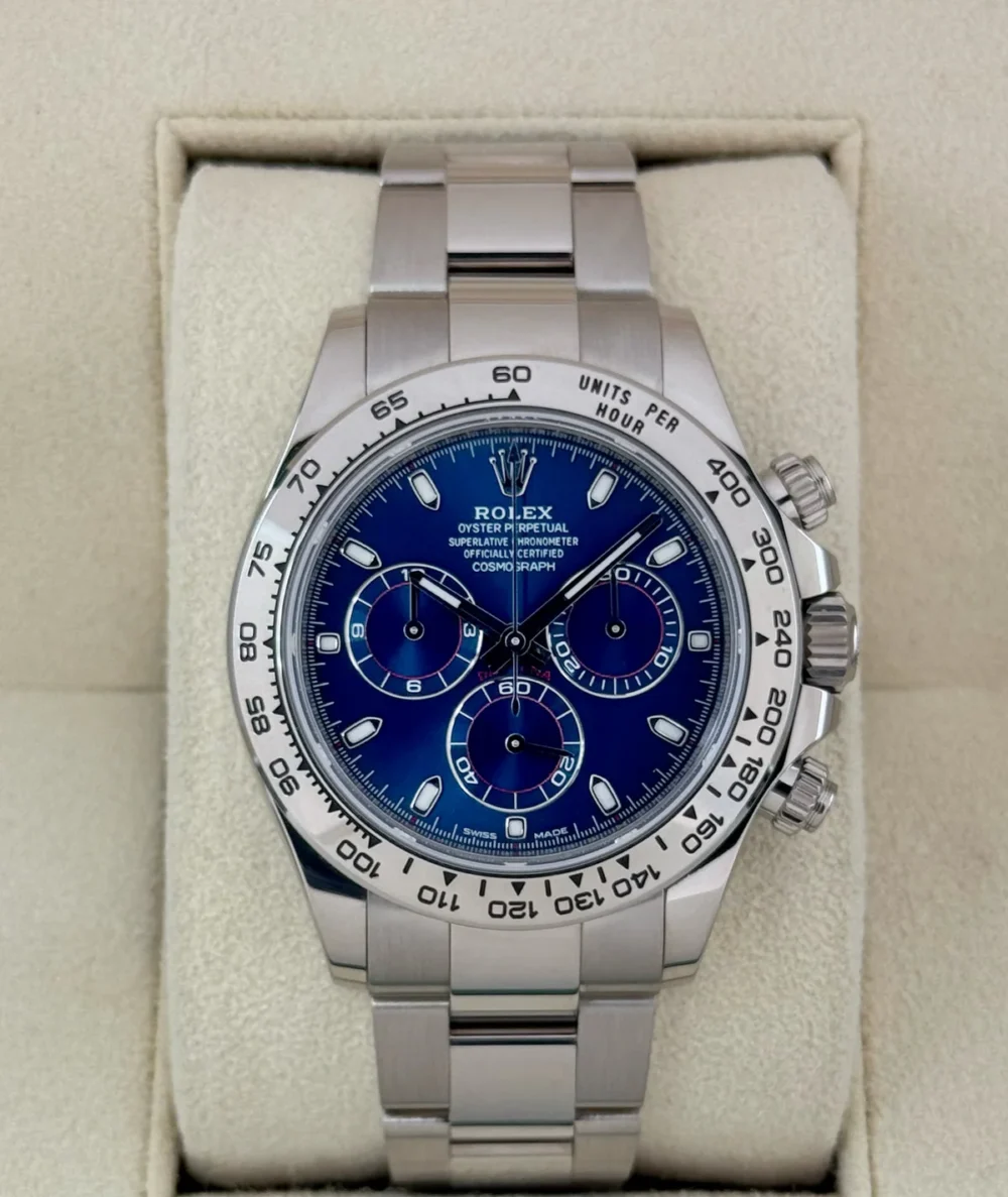 2022 Rolex Daytona 40mm 116509 White Gold Blue Dial