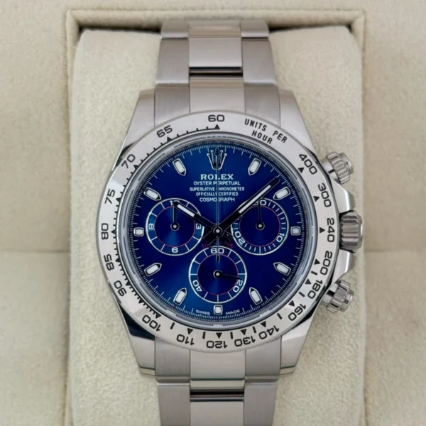 2022 Rolex Daytona 40mm 116509 White Gold Blue Dial