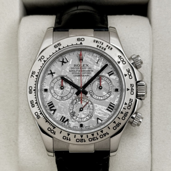 2002 Rolex Daytona 40mm 116519 White Gold Meteorite Dial