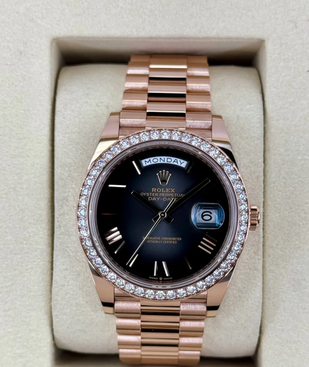 NEW 2025 Rolex Day-Date 40mm 228345RBR Rose Gold Slate Ombre Dial