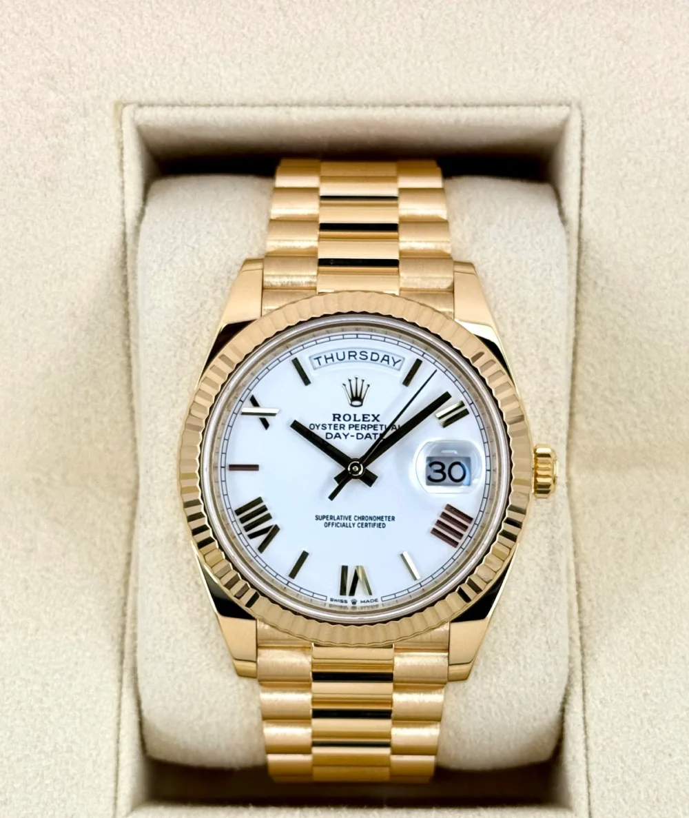 2023 Rolex Day-Date 40mm 228238 Presidential White Dial