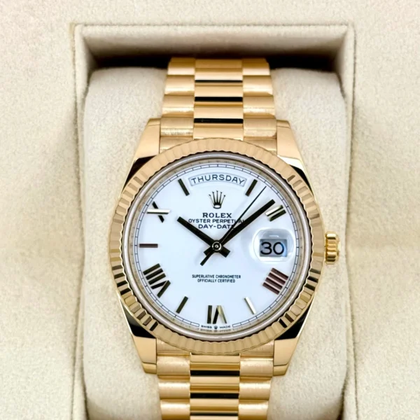 2023 Rolex Day-Date 40mm 228238 Presidential White Dial
