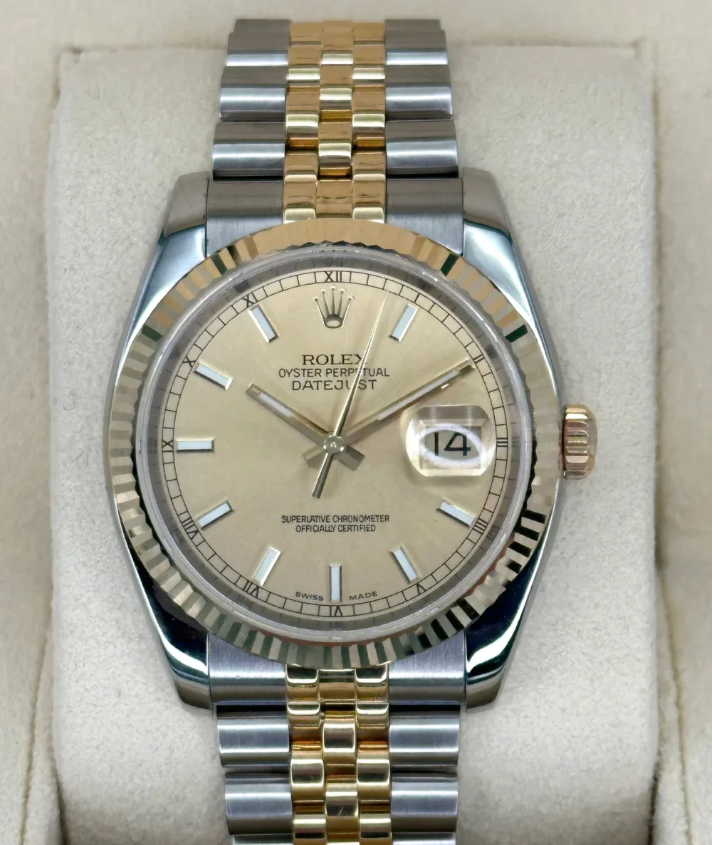 2005 Rolex Datejust 36mm 116233 Two-Tone Jubilee Champagne Dial