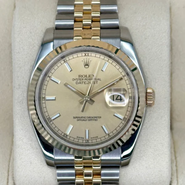 2005 Rolex Datejust 36mm 116233 Two-Tone Jubilee Champagne Dial