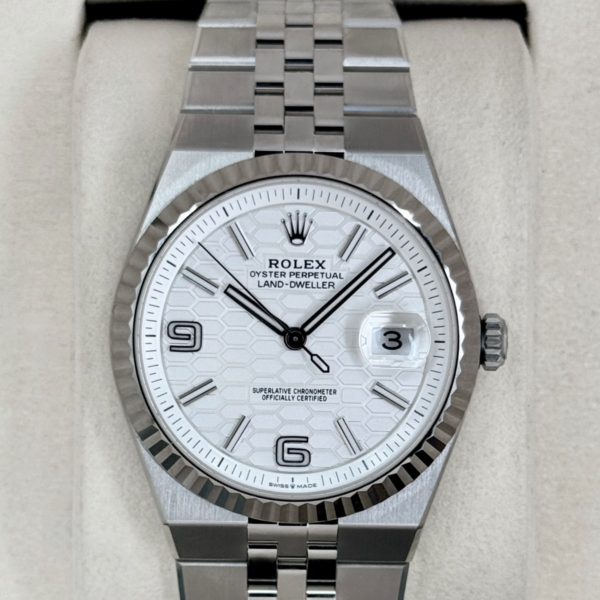 2025 Rolex Land-Dweller 40mm 127334 Stainless Steel Jubilee White Dial