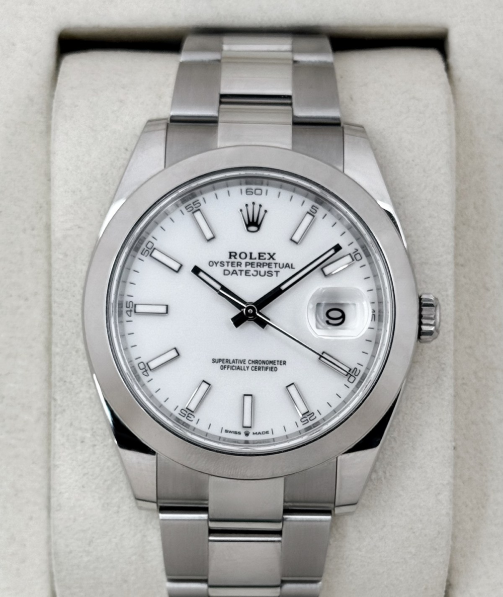 2025 Rolex Datejust 41mm 126300 Stainless Steel Oyster White Dial