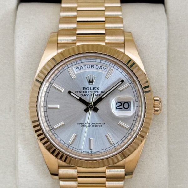 2026 Rolex Day-Date 40mm 228238 Presidential Silver Dial