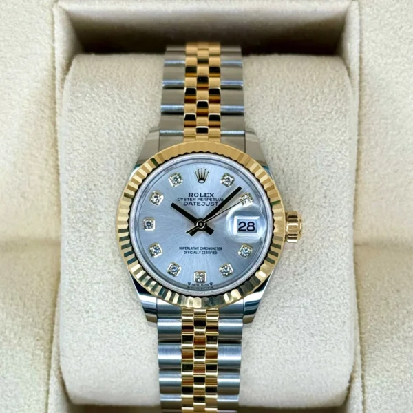 NEW 2024 Rolex Lady Datejust 28mm 279173 Jubilee Silver Diamond Dial