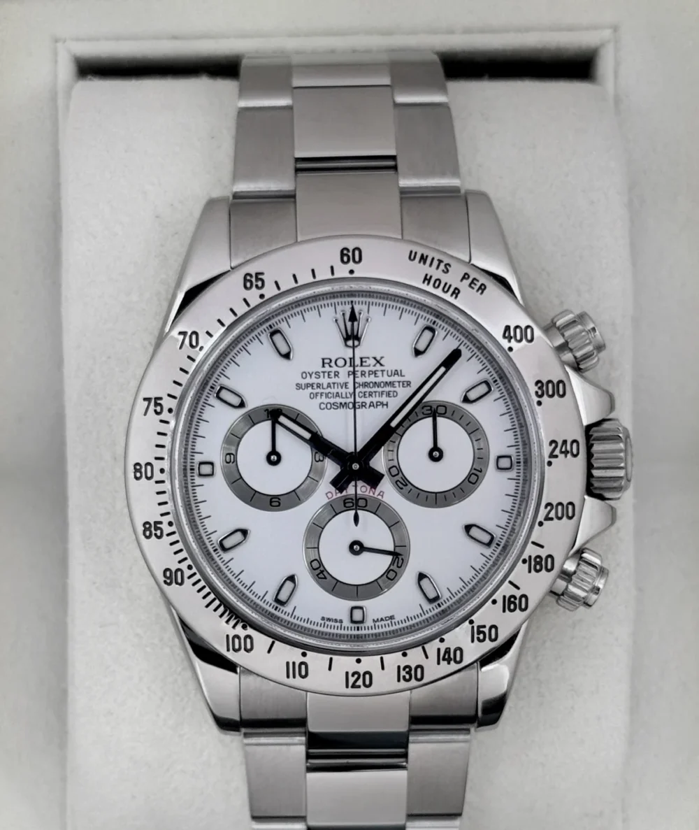 2010 Rolex Daytona 40mm 116520 Stainless Steel White APH Dial "Collectors Set"