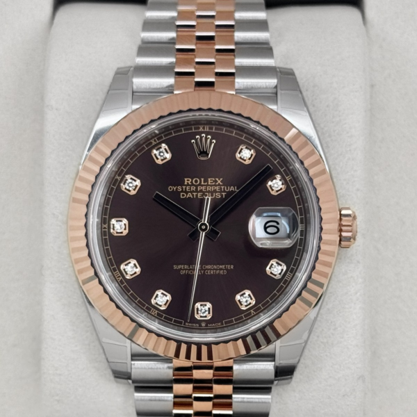 NEW 2025 Rolex Datejust 41mm 126331 Two-Tone Chocolate Diamond Dial (STICKERED)