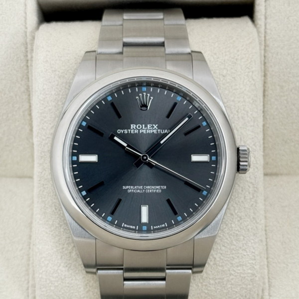 2019 Rolex Oyster Perpetual 39mm 114300 Rhodium Dial