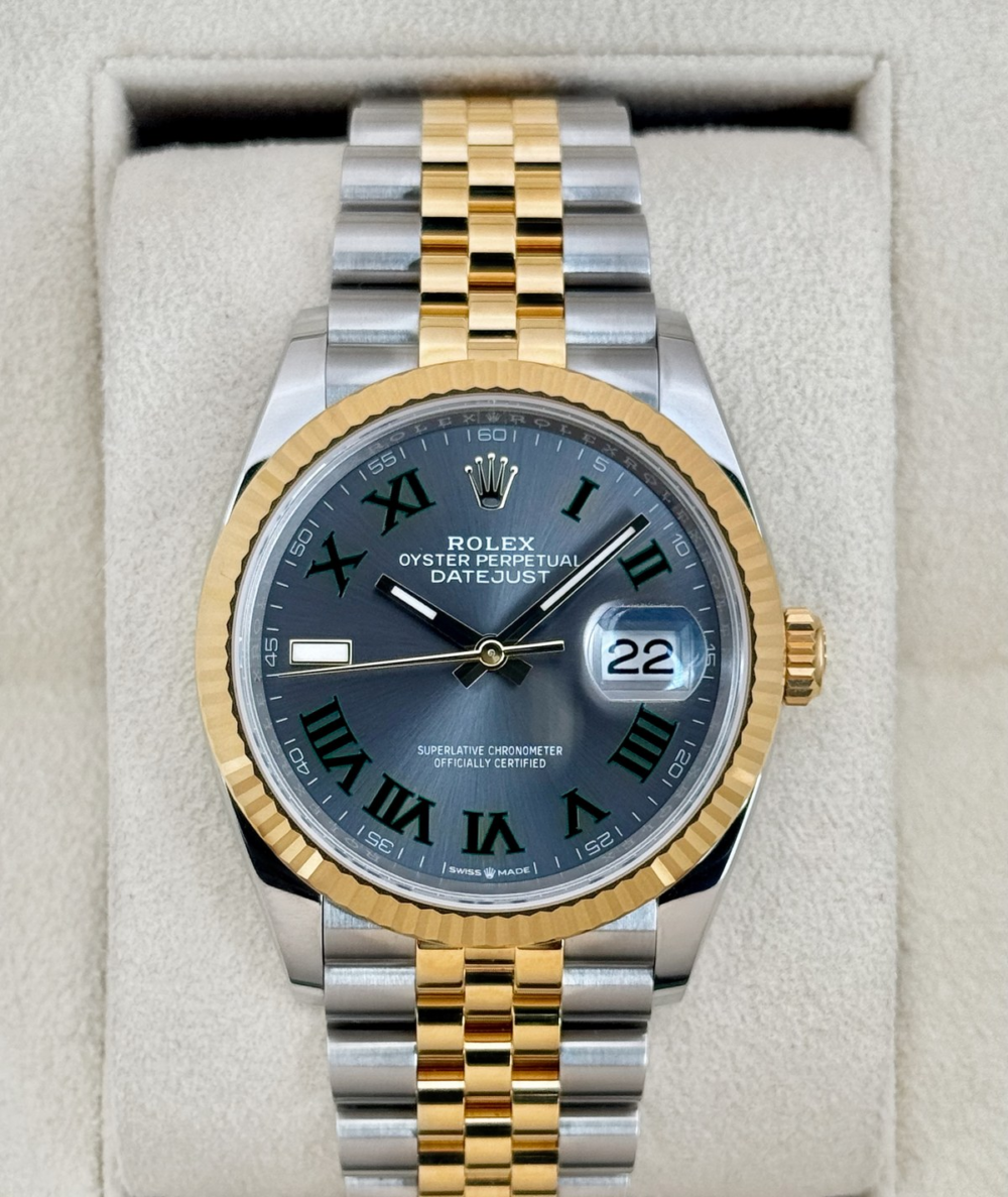 2025 Rolex Datejust 36mm 126233 Two-Tone Jubilee Wimbledon Dial