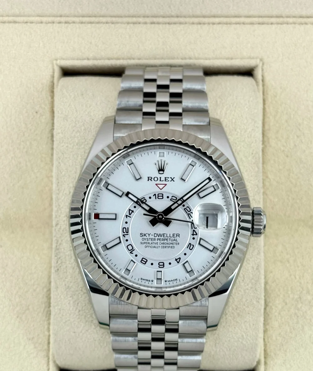 2025 Rolex Sky-Dweller 42mm 336934 Stainless Steel Jubilee White Dial