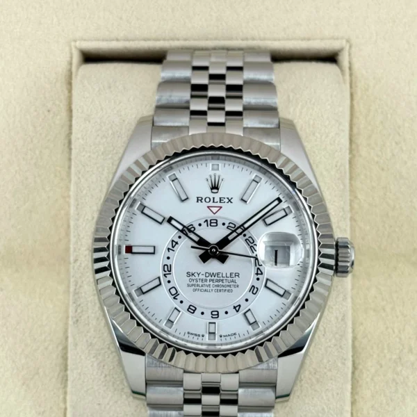 2025 Rolex Sky-Dweller 42mm 336934 Stainless Steel Jubilee White Dial