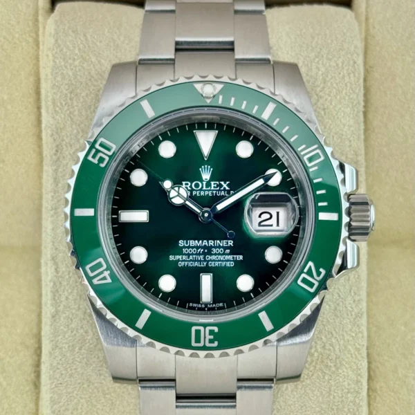 2015 Rolex Submariner "Hulk" 40mm 116610LV Green Dial