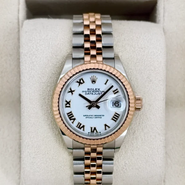 2023 Rolex Lady-Datejust 28mm 279171 Two-Tone Jubilee White Dial
