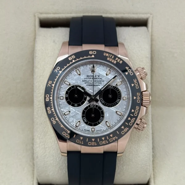 2022 Rolex Daytona 40mm 116515LN Rose Gold Oysterflex Meteorite Dial