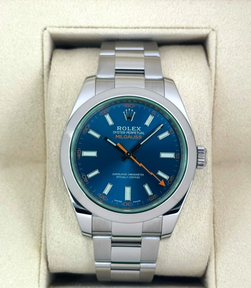 2022 Rolex Milgauss 40mm 116400GV Stainless Steel Blue Dial