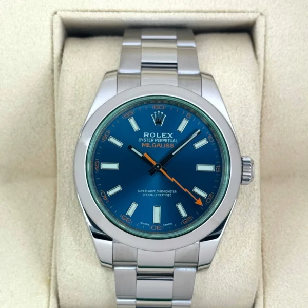 2022 Rolex Milgauss 40mm 116400GV Stainless Steel Blue Dial