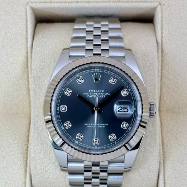 2024 Rolex Datejust 41mm 126334 Stainless Steel Jubilee Rhodium Diamond Dial
