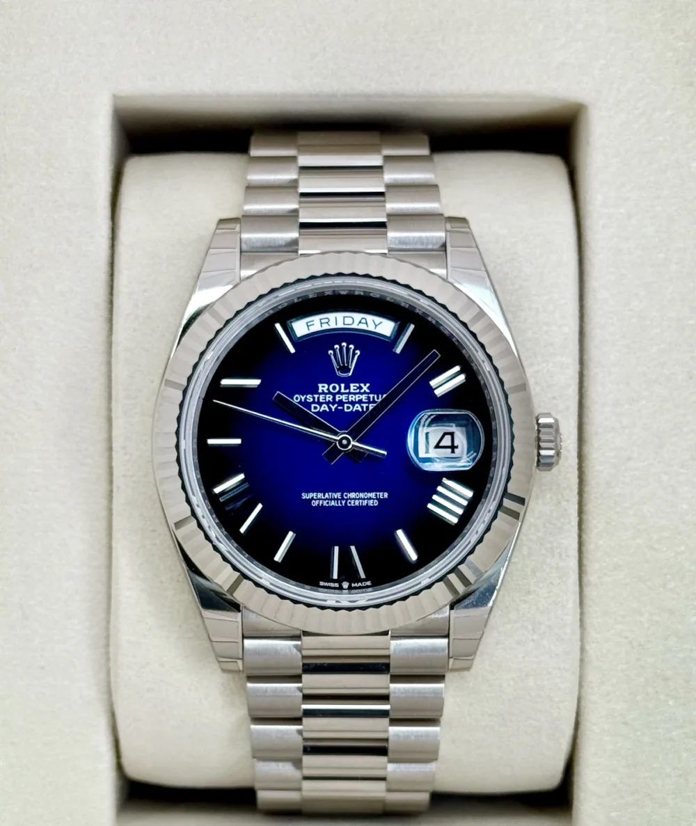 NEW 2025 Rolex Day-Date 40mm 228239 Presidential Blue Ombre Dial