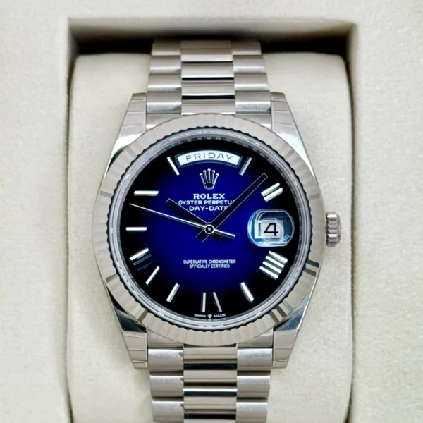 NEW 2025 Rolex Day-Date 40mm 228239 Presidential Blue Ombre Dial