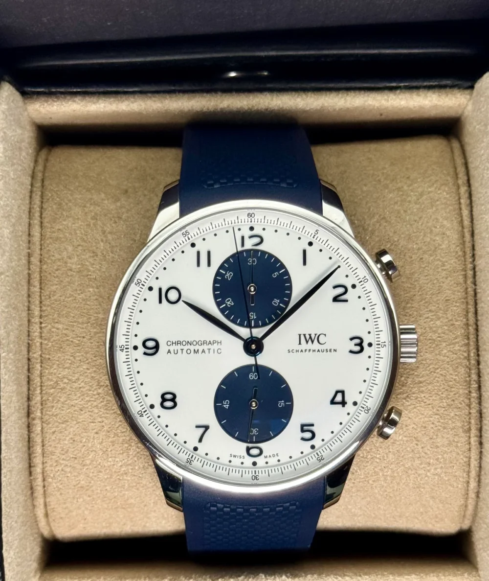 2023 IWC Portuguese Chronograph 41mm IW371620 Stainless Steel White Dial