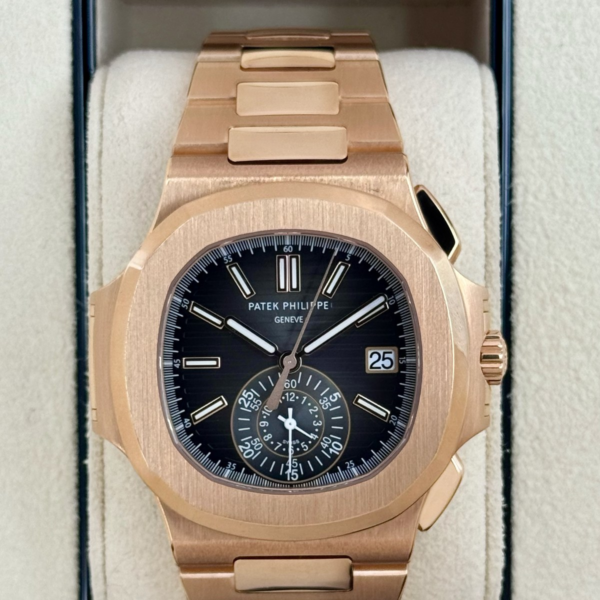2023 Patek Philippe Nautilus Chrono 40.5mm 5980/1R Rose Gold Gray Dial
