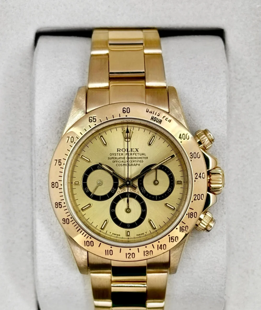 1997 Rolex Daytona 40mm 16528 Yellow Gold Champagne Dial