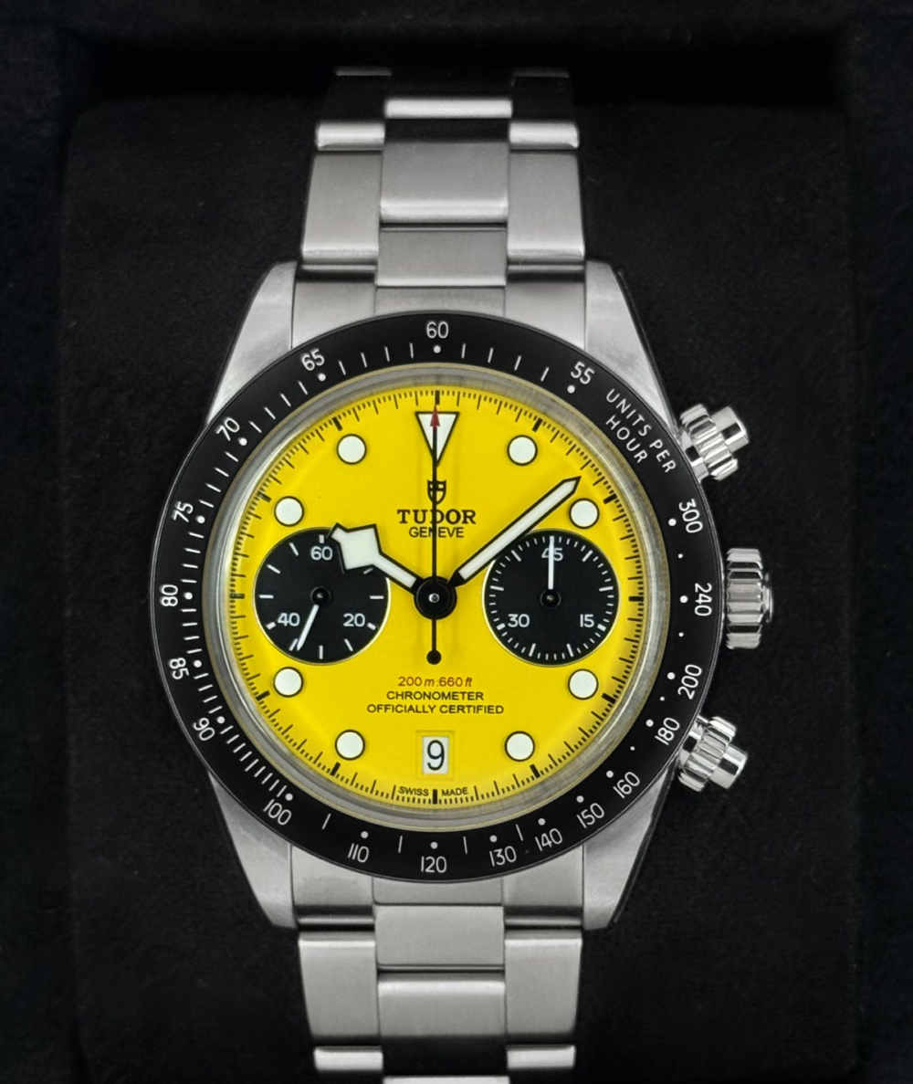 NEW 2026 Tudor Black Bay Chrono 39mm 79310N Stainless Steel Yellow Dial