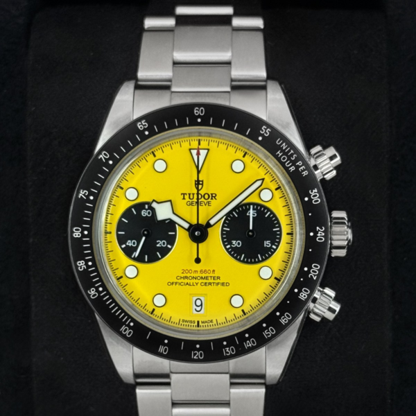NEW 2026 Tudor Black Bay Chrono 39mm 79310N Stainless Steel Yellow Dial